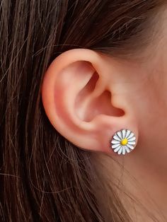 size: 1cm Material: 925 Sterling Silver Weight:1.75 grams silver daisy earrings will look very cute on your ear. you will love them very much. birthdays, anniversaries, Valentine's day or even Christmas presents are often preferred as a gift product. https://www.etsy.com/shop/Hirajewelrydesign Sterling Silver Flower Earrings As A Gift For Her, Sterling Silver Flower Earrings For Mother's Day, Hypoallergenic Sterling Silver Flower Earrings For Her, Mother's Day Sterling Silver Birth Flower Earrings, Sterling Silver Daisy Jewelry, Nickel Free Flower Earrings For Her, Sterling Silver Flower Charm Earrings For Everyday, Sterling Silver Earrings With Flower Charm For Everyday, Mother's Day Sterling Silver Flower Earrings