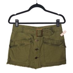 Free People Olive Green Button Front Belted Raw Hem Mini Skirt * New With Tags * Size 2 (X-Small) * Olive Green * Button Front * Comes With Matching Belt * Perfect For Spring, Fall, And Summer! Bundle 2+ Items For Special Discounts Open To Reasonable Offers Hundreds Of Items Available In My Closet, New And In Excellent Pre-Owned Condition Same Day/Next Day Shipping Smoke Free And Pet Free Home Colors May Be Slightly Off Due To Lighting Gold Mini Skirt, Vegan Leather Skirt, Color Block Skirt, Home Colors, Blue Mini Skirt, Velvet Mini Skirt, People Brand, Free People Skirt, Bubble Skirt