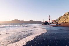 the golden gate bridge as seen from the beach