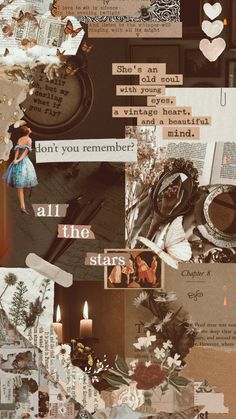 altered collage with words and pictures on it