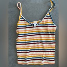 Colsie Stripped Tank Top Size Xs. Brand New Without Tags. #Colsie #Target #Tanktop #Summer Multicolor Tank Tops For Spring, Casual Multicolor Tank Crop Top, Casual Multicolor Cami Crop Top, Striped Tank Top For Summer, Casual Striped Crop Top Tank, Summer Multicolor Crop Top Tank Top, Summer Orange Tank Top, Colsie Target, 80's Clothes