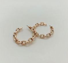 gold chain hoop earrings. trendy hoop earring. 2021 styles. fashion trends. affordable high quality hoops. Chain Hoop Earrings, Jewelry Board, Jewelry Sale, Jewelry Boards, Woman Fashion, Etsy Jewelry, Chain Earrings, Gold Plated Chains, Boho Jewelry