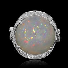 J16660 Gia Certificate, Stylish Rings, Ring Style, Stone Design, White Gold Ring, Opal Ring, Gold Pearl, Opal Rings, Metal Color