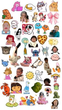 an image of many different stickers on a white background