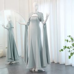 Evening Dresses Luxury Plus Size Formal Party Dress for Women Wedding Guest – DreamyVow Evening Dress With Cape, Dress With Cape Sleeves, Dubai Women, Dress With Cape, Green Evening Dress, Three Kingdoms, Green Mermaid, Prom Dresses For Sale, Blue Mermaid