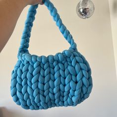 Handmade Blueberry Puffer Bag Made By Me Brand New Made From Soft Polyester Yarn Large Enough To To Fit A Kindle/Phone/Wallet Etc. Medium Size: 8 Inches Tall X 11.5 Inches Wide Trendy Hand Knitted Shoulder Bag, Blue Knitted Shoulder Bag For Daily Use, Blue Knitted Shoulder Bag For Everyday, Blue Hand Knitted Rectangular Bag, Trendy Blue Hobo Shoulder Bag, Trendy Blue Crochet Tote Bag, Trendy Hand Knitted Shoulder Bag For Everyday, Trendy Handmade Blue Bags, Trendy Blue Crochet Bags