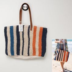 New With Tags Rays For Days The Shorebreak Weekender Tote Stripe Bag. The Perfect Hand Held Accessory To Top Off Your Fresh Style. This Oversized Tote Boasts Enough Room For Beach Treasures, Weekend Essentials Or Everyday Staples. Wether You're Headed To The Beach, The Market Or An Exotic Vacation, This Sidekick Adds A Touch Of Style And Function To Your Laidback Look. Shades Of Blue, Orange And Cream With Brown Straps. Cream, Blue And Orange Stripes Zip Closure Dual Shoulder Straps Faux Leather Orange Beach Bags For Daily Use, Trendy Orange Rectangular Beach Bag, Blue Tote Bag For Beach, Blue Tote Bag For Vacation, Blue Summer Bags For Vacation, Orange Summer Bag For Daily Use, Orange Bags For Daily Summer Use, Summer Blue Bags For Vacation, Orange Bags For Daily Use In Summer