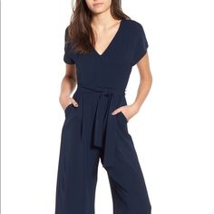 This Item Is From Nordstrom. The Jumpsuit Is New With Tags But Never Worn. The Size Is Xs. The Fabric Is Soft And The Style Is Perfect For Events Or Work Attire. Just Never Had A Chance To Wear It. Navy Fitted Elegant Jumpsuits And Rompers, Elegant Fitted Navy Jumpsuits And Rompers, Navy Fitted Elegant Jumpsuit, Elegant Fitted Navy Jumpsuit, Chic Navy Jumpsuit For Work, Blue V-neck Jumpsuits And Rompers For Work, Blue Short Sleeve Jumpsuits And Rompers For Night Out, Chic Blue Short Sleeve Jumpsuits And Rompers, Blue Short Sleeve Jumpsuit For Night Out