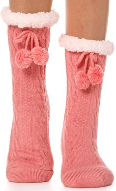 PRICES MAY VARY. THICK & HEAVY & WARM SLIPPER SOCKS : EBMORE fashion teen girls women fleece lined slipper socks are made of high quality materials, Heavy Thick fluffy lining for maximum warmth and comfort. the fluffy women socks will keep your feet comfortable and warm, these slipper socks are very soft, warmth, durable and cute, and will keep your feet comfortable, warm and cozy all the day. NON SKID / NON SLIP SOCKS : The women fuzzy slipper socks with grips design on the soles, non skid and Cabin Winter, Womens Wool Socks, Cabin Socks, Woman Bedding, Fluffy Socks, Non Slip Socks, Cute Slippers, Presents For Women