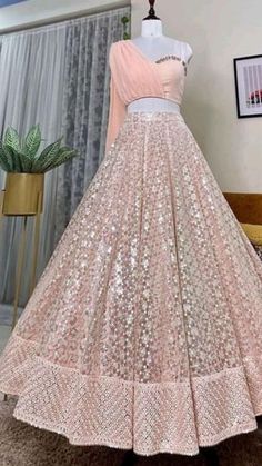 Latest Gown Designs Indian Wedding, Langha Design Latest For Girl, Baby Pink Lehenga, Hamel Patel, Trendy Outfits Indian, Bridal Studio