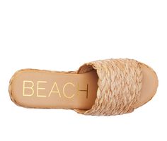 Synthetic Faux Leather or Raffia Espadrille upper, Easy slip on entry,3 in / 7.62 cm heel height, Round open toe, Padded insole, Man made outsole | Women's Beach by Matisse Peony Platform Wedge Sandals in Cognac Size 9 Beach Mules With Cushioned Footbed And Wedge Heel, Beach Wedge Heel Mules With Cushioned Footbed, Cushioned Wedge Heel Mules For The Beach, Vacation Mules With Cushioned Footbed And Wedge Heel, Cushioned Wedge Heel Mules For Vacation, Casual Beach Mules With Wedge Heel, Summer Beach Mules With Wedge Heel, Beach Straw Heels, Beach Platform Slide Wedge Sandals