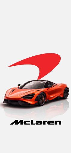 an orange sports car with the word mclaren on it