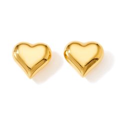 PRICES MAY VARY. Puffy Heart Earrings – Visually speak your heart out loud with these trending puffy heart stud earrings. Irresistible and cute looking, these heart earrings feature delicate yet sleek gold plated surface. Pair these gold heart earrings with the matching dainty heart necklace to add a touch of shine and romance to your outfit Gold Heart Shaped Earrings - Perfect to be worn alone or stacked, these heart earrings are masterfully crafted from high quality stainless steel and plated Gold Heart Beads Earrings For Valentine's Day, Gold Heart Stud Earrings, Gold Heart Earrings, Gold Heart Studs, Gold Heart Earring, Love Shape, Heart Shaped Earrings, Heart Stud Earrings, Heart Drop Earrings