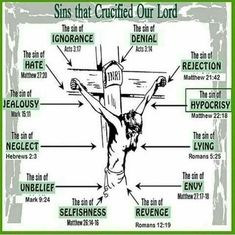 the crucifix with words and pictures on it