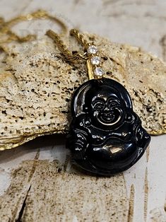 Black Symbolic Jewelry With Adjustable Chain, Symbolic Black Jewelry With Adjustable Chain, Symbolic Black Necklace With Adjustable Chain, Black Symbolic Pendant Jewelry, Symbolic Black Round Jewelry, Symbolic Black Gemstone Jewelry, Symbolic Black Jewelry For Gift, Symbolic Black Jewelry For Gifts, Black Round Spiritual Jewelry