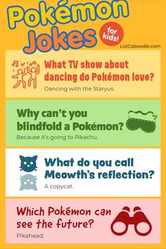 pokemon jokes for kids info sheet