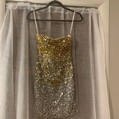 This Jovani Dress Is Insane. The Pics Do No Justice. Stones Are Super Clean And Clear. No Clouding. Gold And Clear With Yellow Undertone. Fits Tight. Size 2. Sad To Let This Go But I’m Too Thick To Fit In It Tags Still On! Sparkling Mini Dress, Gold Hoco Dress, Sequin Dress With Sleeves, Gold Sparkle Dress, Gold Homecoming Dress, Prom 23, Gold Sparkle Dresses, Golden Gown, Jovani Dress