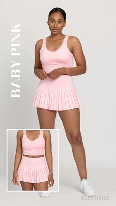 Fitted Swim Skirt With Pockets For Sports, Fitted Tennis Skirt With Pockets, Pink 4-way Stretch Skort With Built-in Shorts, Sporty Fitted Tennis Skirt With Pockets, Fitted Elastane Skort With Built-in Shorts, Fitted Athleisure Swim Skirt, Fitted Swim Skirt With Pockets For Spring, Sporty Fitted Swim Skirt, Pink 4-way Stretch Skort