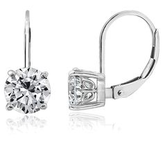 Expand your jewelry collection with this duo of leverback and stud earrings featuring Diamonique simulated diamonds for a good dose of glamorous sparkle. Classic Lever Back Jewelry For Anniversary, White Gold Lever Back Earrings For Anniversary, Formal Round Lever Back Earrings, Formal Round Diamond Earrings With Lever Back, Round Cut Diamond Earrings With Lever Back For Wedding, White Gold Diamond Earrings With Lever Back, Wedding Round Cut Diamond Earrings With Lever Back, Round Diamond White Diamond Earrings With Lever Back, White Gold Round Earrings With Lever Back