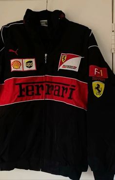 F1 Racing Jacket, Car Outfit, Ferrari Jacket, Sporty Jacket, Racing Jackets, Jacket Outfit Women