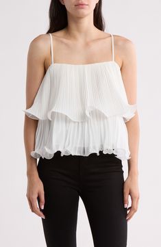 Layer with ease in this soft, tiered cami with a flowy fit and slender straps for a barely there silhouette. 20 1/2" length Scoop neck Adjustable straps 100% polyester Hand wash, line dry Imported Concert Looks, Capes For Women, Sports Blazer, Suit Shop, Comfortable Dress, Casual Streetwear, Summer Essentials, Jeans Dress, Jacket Dress