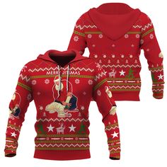 Santa Merry Jitsmas Hoodie & Zip Hoodie Christmas Long Sleeve Sweatshirt For Streetwear, Red Long Sleeve Christmas Hoodie, Holiday Winter Long Sleeve Hoodie, Holiday Long Sleeve Winter Hoodie, Winter Holiday Long Sleeve Hoodie, Christmas Hooded Hoodie For Streetwear, Christmas Long Sleeve Hoodie For Streetwear, Christmas Hoodie For Streetwear With Long Sleeves, Christmas Streetwear Long Sleeve Hoodie