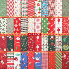 PRICES MAY VARY. Well made of: the quilting fabric square fat quarters come from material, you can feel soft when touching them, they are also easy to sew, can give you a comfortable wearing experience if you apply them for making wearing fabric crafts, such as an apron or a dress Large quantity of fabric bundles: the package comes with 40 pieces Christmas fabric bundles in total, each piece is decorated with different patterns, such a large quantity for you to use, various choices meet your ass Fabric Christmas Sewing Patterns, Fat Quarter Christmas Sewing Patterns, Christmas Tree Quilt Block Annie's Craft Store, Christmas Tree Fabric Panels, Prequilted Christmas Fabric, Christmas Quilting Games, Diy Christmas Quilt, Patchwork Christmas, Quilt Fabric Bundles