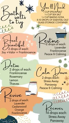 Diy Bath Salt, Bath Detox, Essential Oil Diffuser Blends Recipes, Young Living Essential Oils Recipes