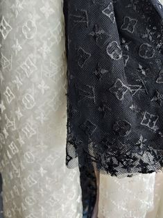 Luxury Lace Tulle Fabric For Wedding, Luxury Sheer Fitted Tulle Fabric, Chanel Fabric, Luxury Tulle Fabric With Lace Trim, Luxury White Lace Tulle Fabric, Luxury Lace-trimmed Tulle Fabric, Bicycle Lights, Designer Shirts, Designer Fabric