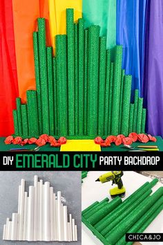 Wizard Of Oz Castle Emerald City, Pool Noodle Emerald City, Wizard Of Oz Desk Decorations, Wizard Of Oz Trunk Or Treat Ideas Emerald City, Wizard Of Oz Wagon Ideas, Wizard Of Oz Gala Ideas, Wizard Of Oz Booth Ideas, The Wizard Of Oz Decorations