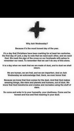 a poem written in black and white with an image of a cross on the side