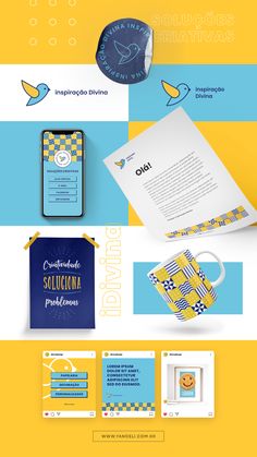 an image of a yellow and blue website design