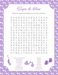 a purple and white word searcher with the words spa de latina on it