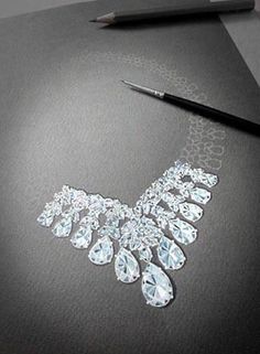 SKETCHES & Illustrations on Behance. Lapis, Coloured Pencil, Biro & Watercolour Rendering Jewellery Packaging Ideas, Necklace Illustration, Colourful Jewellery