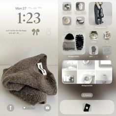 an image of a cell phone screen with clothing and accessories on it's display