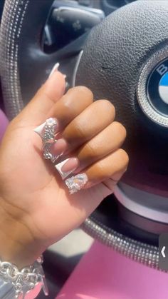 Jamaica Nails, Nail Piercing, White Acrylic Nails, Casual Nails, Dope Nail Designs