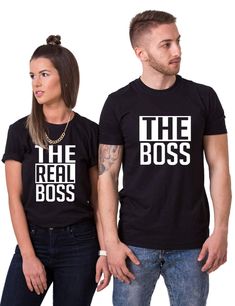 PRICES MAY VARY. 🍒The Boss & The Real Boss Couples T-Shirts,made of brand new 100% cotton,soft and breathable.No shrinkage or fading,no allergic to skin,it will bring you comfortable experience. 🍍Symbol of Love:The Boss and The Real Boss Shirts have indicated the status of each other in love."You are my real boss,my lady." Several simple words have expressed your love to him/her directly. 🍉Matching couple T-shirts, beautiful and delicate. Couple t-shirts are a perfect choice of gift for coupl His And Her Matching Outfits, Boss Couple, Boss Shirts, Boss T Shirt, Matching Couple Shirts, Matching Couple, Funny Couples, Couple Matching, Couple T-shirt