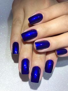 Dark Purple And Blue Nails, Jewel Tone Nails, Electric Blue Nails, Sapphire Nails, Blue Nail, Colorful Nail Designs, Funky Nails, Fancy Nails