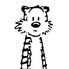 a black and white drawing of a cat wearing a scarf