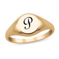 Representing chic fashion with distinguished tradition, this engravable signet ring puts a modern spin on a rarified style. With a perfectly petite silhouette, it individualizes any look. Fit your style and budget with options in sterling silver, yellow, white and rose gold. Explore our entire Personalized Jewelry Collection and make every piece uniquely yours (or theirs).Please note, all custom jewelry sales are final. | engravable signet ring | Yellow | Helzberg Diamonds Elegant 14k Gold Signet Ring With Classic Design, Elegant Signet Ring With Classic Design, Modern White Gold Signet Ring With Engraving Option, Elegant Sterling Silver Initial Ring With Engraving Option, Elegant Yellow Gold Signet Ring With Engraving Option, Elegant Round Engraved Ring With Engraving Option, Elegant Formal Rings With Engraving Option, Elegant White Gold Signet Ring With Classic Design, Elegant Personalized Rings For Formal Occasions