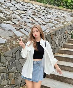 Cute Type Outfit, Korean Inspired Outfits Summer, Summer Outfits Women Korean, Cute Korean Style Outfits Summer, Korean Outfit For Summer, Fashion Outfits Korean Style Summer, South Korean Fashion Summer, Korean Outfit Inspo Casual, Kpop Idol Fashion Female Casual