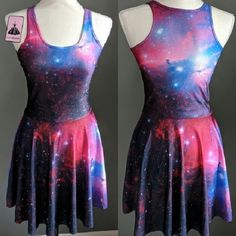 Super Cute Galaxy Dress By Lovemiss. Stretchy Material With A Fit And Flare Shape. Great For Halloween. New With Tags. One Size. Approximate Measurements: Bust 14.5" Waist 12.5" Length 33" Purple Fitted Sundress, Fitted Purple Sundress, Purple A-line Fitted Dress, Purple Fitted A-line Dress, Purple Stretch Summer Dress, Fitted Casual Purple Dress, Casual Fitted Purple Dress, Galaxy Print Dress, Galaxy Dress