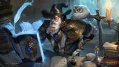 an image of a wizard reading a book