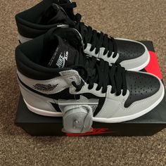 Air Jordan 1 High Og Shadow 2.0. Men’s Size 9 New In Box Only Laced And Tried On. Feel Free To Make An Offer Shoes Jordan 1, Shadow 2, Jordan Grey, Shoes Jordan, Jordan 1 High Og, Air Jordan 1 High, Jordan 1 High, Air Jordan 1 Retro, Jordans For Men