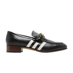 Buy from $458.00: Adidas x Gucci Loafer 'Black Leather' Black Calf Leather Loafers With Contrast Sole, Gucci Calf Leather Loafers With Rubber Sole, Gucci Office Loafers With Rubber Sole, Office Gucci Loafers With Rubber Sole, Luxury Black Loafers With Contrast Sole, Black Luxury Loafers With Contrast Sole, Gucci Slip-on Loafers For Work, Gucci Leather Slip-on Loafers, Gucci Leather Loafers With Rubber Sole