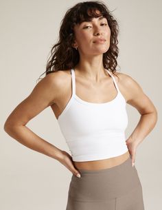 Spacedye Slim Racerback Cropped Tank | Beyond Yoga Outfit With Jeans, Matching Leggings, Yoga Tank, We Made It, Beyond Yoga, Cloud White, Fashion Night, Yoga Tops, Performance Fabric