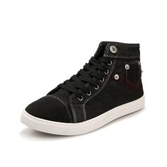 High Quality Denim Canvas Male Shoes – zorket Textile High-top Sneakers For Streetwear, Textile High-top Sneakers For Streetwear With Round Toe, Canvas High-top Sneakers With Vulcanized Sole, Urban Lace-up Canvas Shoes With Vulcanized Sole, Canvas High-top Sneakers With Round Toe, Canvas High-top Sneakers With Laces, Trendy High-top Canvas Sneakers With Flat Heel, Canvas Sneakers For Streetwear With Flat Heel, Canvas High-top Sneakers With Studded Outsoles