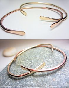 "This elegant bracelet is 14/20 Yellow Gold-Filled or 14/20 Pink Gold-Filled (not plated). This delicate cuff bracelet is hand shaped hammered and then polished to a high shine. You can wear these classic cuffs as Stacking Bracelets with more bangles or beaded bracelets, or wear a single bracelet for a classic minimalist look. * The bracelet is 12 Ga thick (2.1 mm). Smooth finish. Very shiny finish and highly polish. Beautiful cuff bangle to stack with your favorite bangles. This bracelet looks Single Bracelet, Open Bangle Bracelet, Gold Cuff Bracelet, Bracelet Rose Gold, Bracelet Stacking, Bracelet Minimalist, Open Bangle, Gold Bracelet Cuff, Gold Cuffs