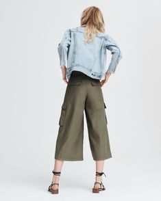 Cargo Culotte | Women Bottoms | rag & bone Spring Military Style Cotton Cargo Jeans, Spring Military Wide Leg Cargo Pants, Spring Military Style Wide Leg Cargo Pants, Spring Military Wide-leg Cargo Pants, Spring Utility High Rise Wide Leg Pants, Military Style Cargo Jeans For Spring, Spring High Rise Utility Wide Leg Pants, Oversized Bottoms With Cargo Pockets For Fall, Spring Utility Wide Leg Pants With Pockets