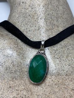 Handmade Vintage Green Chrysoprase crystal Choker Pendant  Very large ornate low content silver setting,  Marker 925 but it is not.  brilliant green emerald toned chrysoprase peridot and blue topaz  Over an inch long All jewelry is shipped free in the US in a nice gift box.   Check out our over a THOUSAND great reviews Bohemian Oval Jade Jewelry, Green Oval Pendant For Jewelry Making, Green Bohemian Oval Pendant Jewelry, Green Emerald Cabochon Necklaces, Green Emerald Cabochon Necklace, Green Chrysoprase Oval Pendant Jewelry, Green Oval Necklace With Large Stone, Bohemian Green Emerald Pendant Necklace, Oval Green Necklace With Large Stone